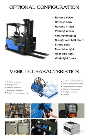 Electric New Energy Forklift 1-3 ton 3.5T Capacity Fork Lift Truck battery forklift electric forklift price